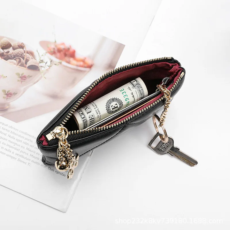 Delicate Coin Coin Purse Leather Women's Short Bag Slim Zipper Clutch Small Bag 2025 New Key Case