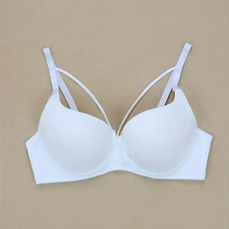 Beauwear Simple Solid T-Shirt Bra for Women Comfy Breathable Cut Out Push Up Bra with Foam 