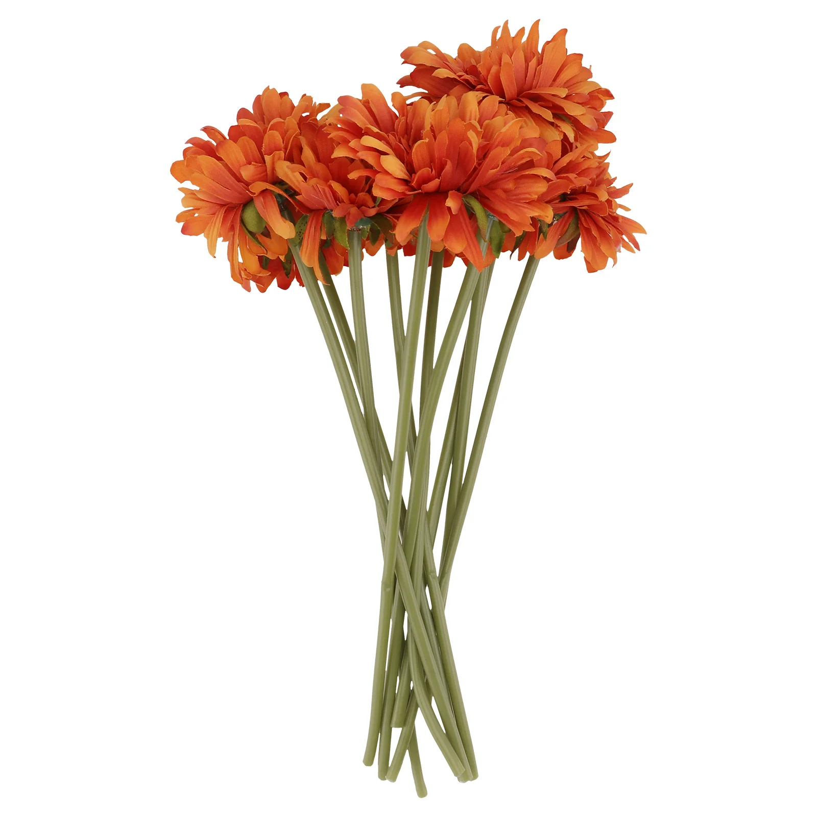

10Pcs Forever Blooming Artificial Bouquets Lifelike Faux Chrysanthemum for Indoor Outdoor Decorative Use Sunset