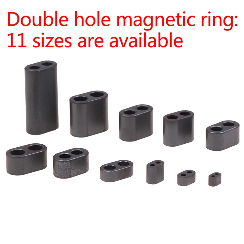 10Pcs RF Ferrite Core Double Holes RF Magnet RF Accessories 11 Sizes nickel-zinc Hollow Magnetic Ring Aperture 1-5mm Long 1-25mm