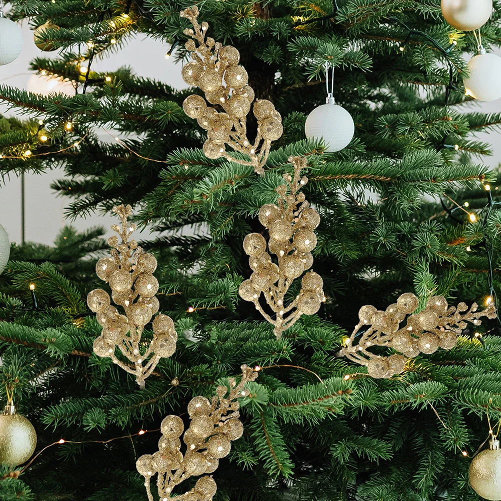 

12Pcs Xmas Berry Stems Artificial Lifelike Bright Color Christmas Tree Decorations Wedding Party Holiday Festive Wreath DIY