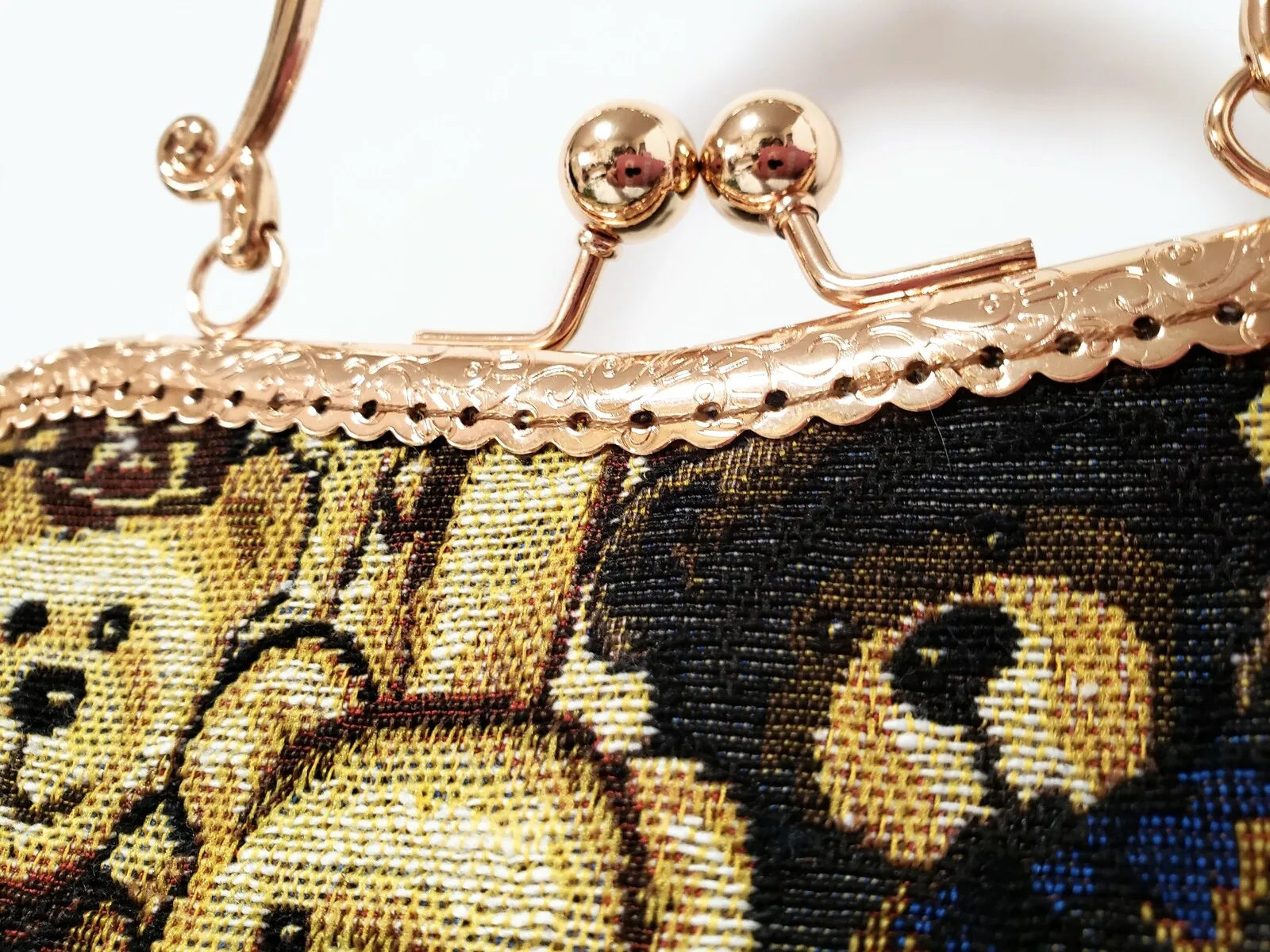 Lost in Vintage Teddy Bear Petite Point Print Purse Clutch Petite Point Handbag Metal Kiss Lock Pouch Evening Bags 30x25x6cm