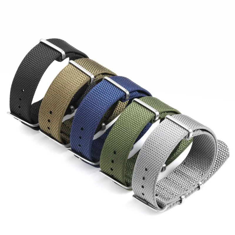 For Samsung Huawei Seiko Omega 20mm 22mm High Quality Thickening Nylon  Strap Watchband Bracelet band Lockstitch a Border