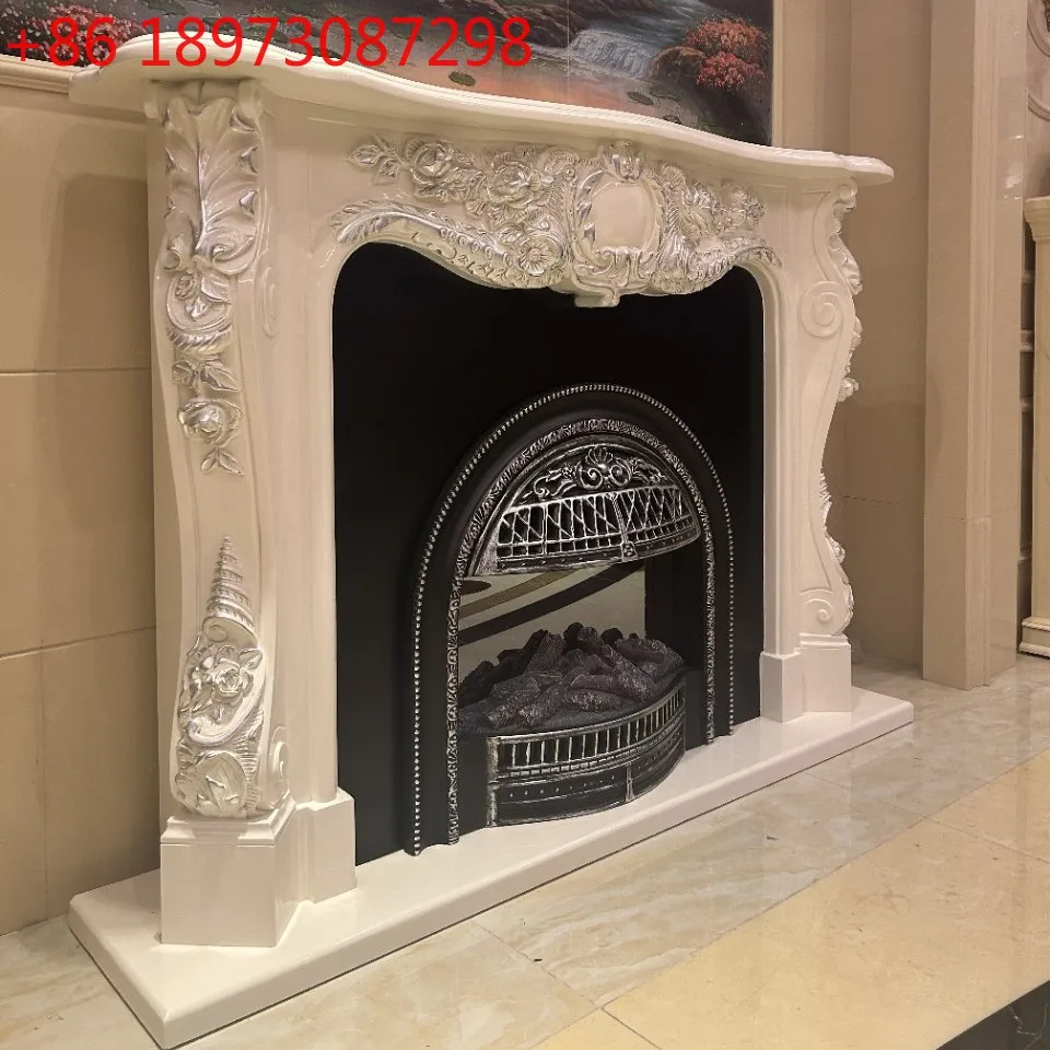 

Французский камин в виде птичьей клетки, европейский рельефный декоративный орнамент шкафа, имитирующее пламя