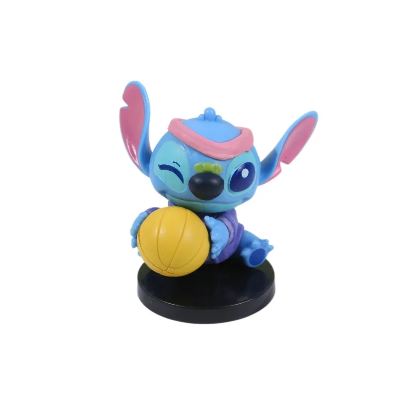 1 ensemble (6 pièces) de poupées de la série Stitch, boîte aveugle, ornement en PVC, décorations mignonnes