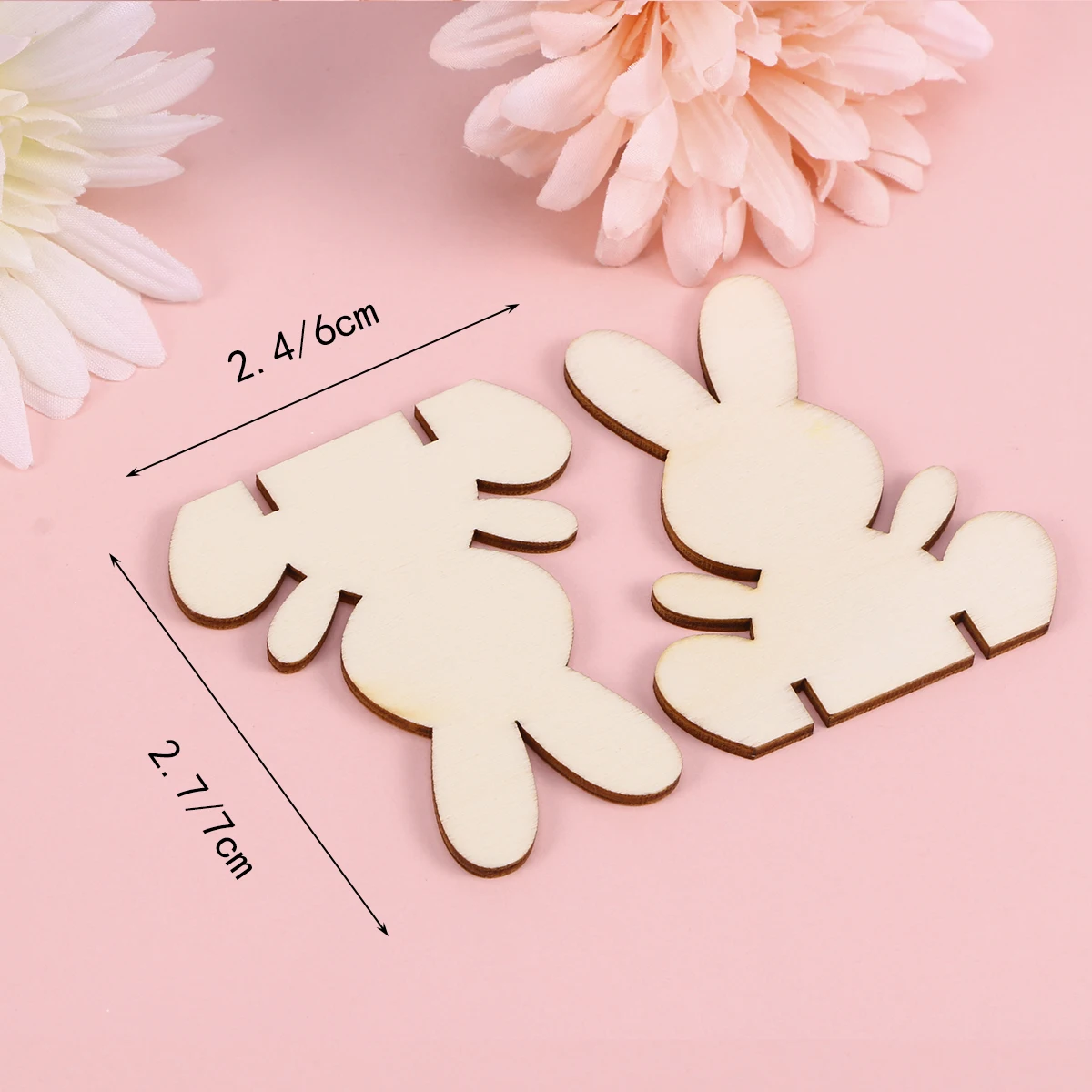 

10Pcs Easter Rabbit Wooden Shapes Premium Smooth Surface DIY Craft Decorations for Wedding Birthday Christmas Parties