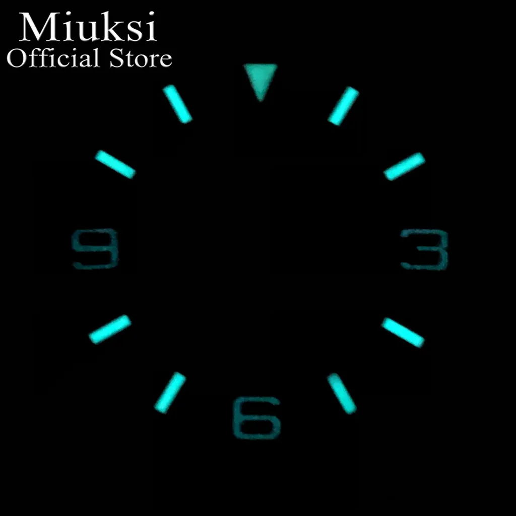 Miuksi 29mm black green yellow red silver orange watch dial luminous fit NH35 NH36 ETA2824 2836 Miyota8215 DG2813 3804 movement