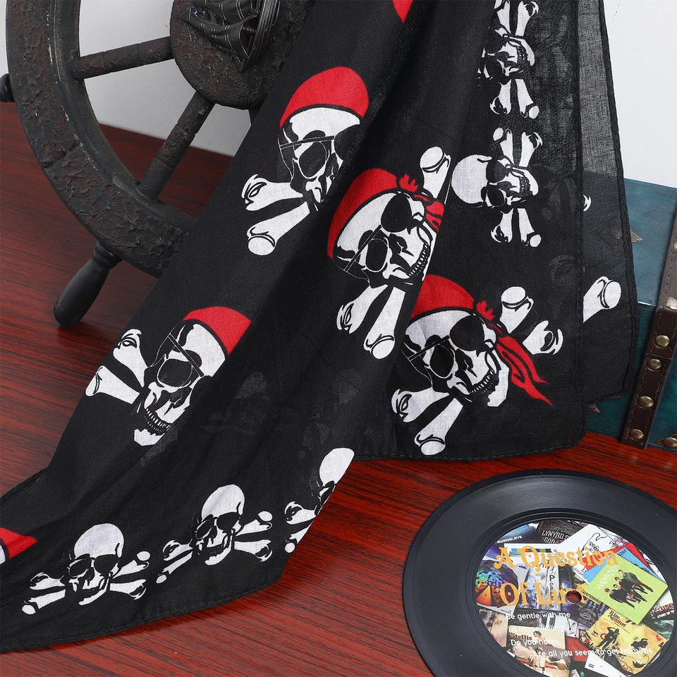 KRYMSON Ensemble 3 Bandanas Pirate En Coton Respirant - Accessoires Moto Et Mode Unisexe