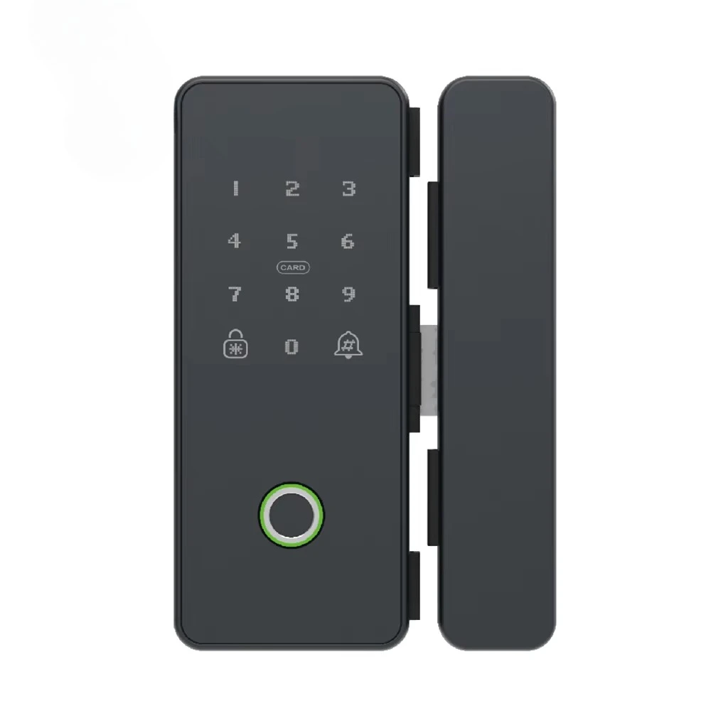 Intelligent Home Digital Electronic Glass Door Lock Wifi Tuya App Card Fingerprint Password Smart Door Lock