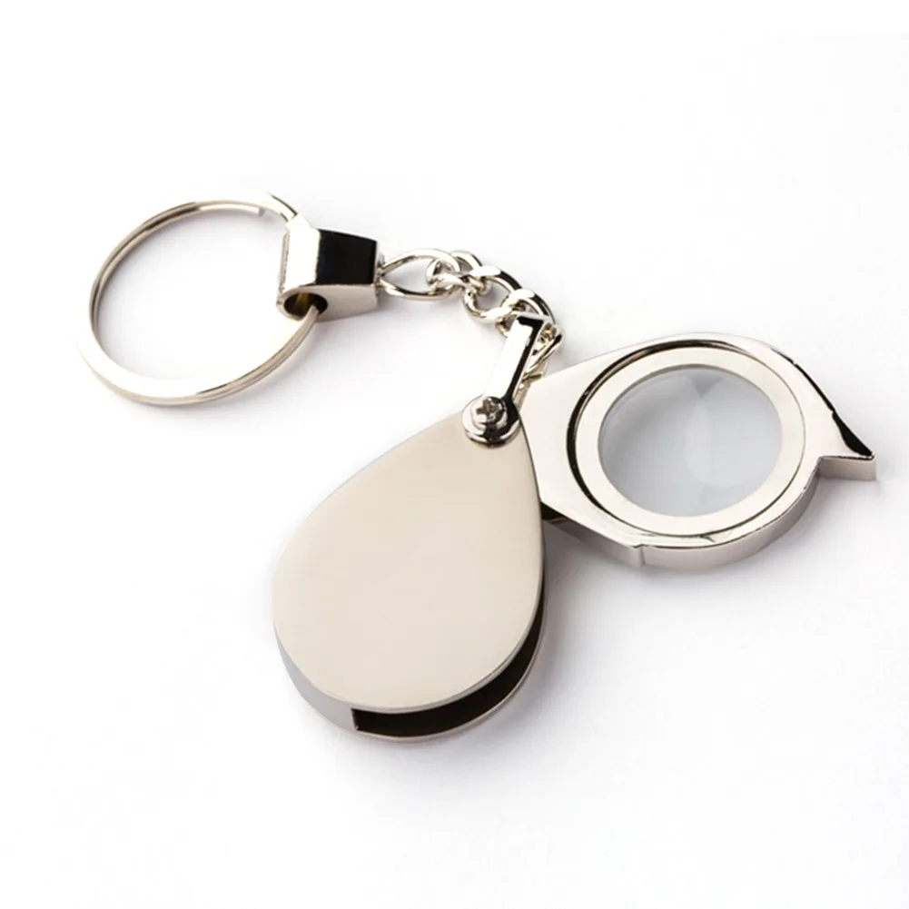 Portable 15X Folding Keyring Magnifier Key Chain Magnifying Glass Pocket Tools