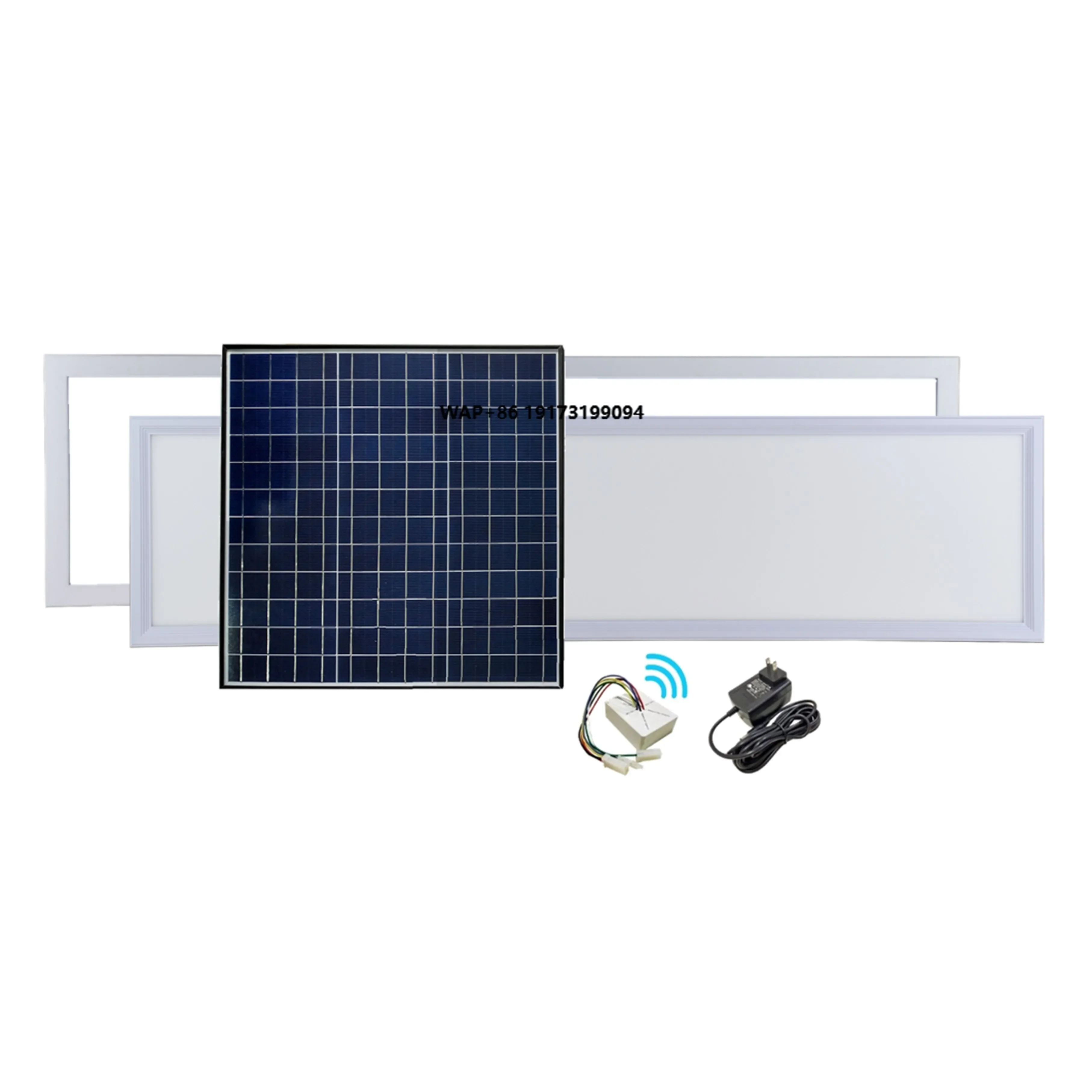 Shaftless Roof Skylight Windows Solar Panel AC DC Adapter Dual Power 300x1200mm Ceiling Recessed Mount Rectangular Eco LED Light