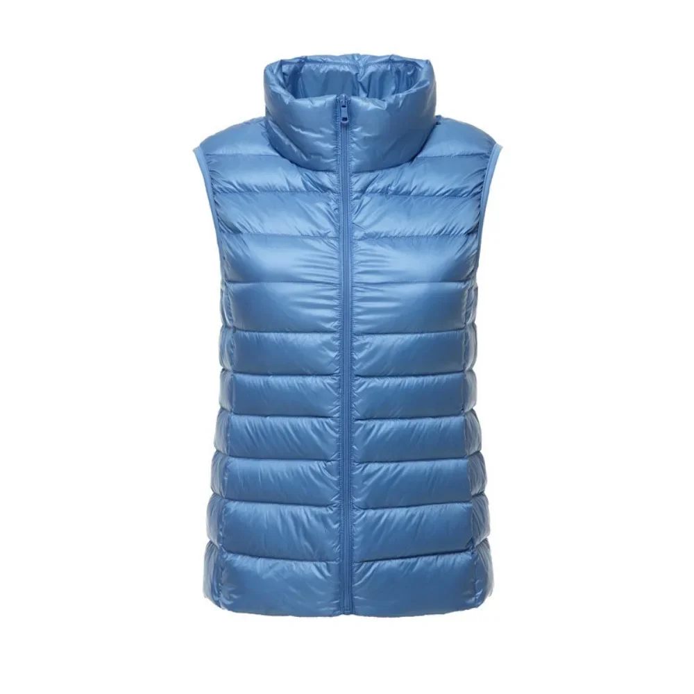 Dames ultralicht donsjack vest herfst winter 2024 lichtgewicht witte eendendons vest jas mouwloos warm winddicht vest