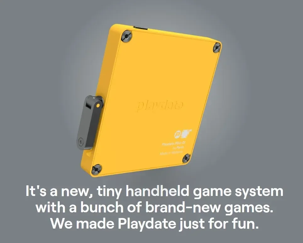 2.7Inch PANIC Playdate Game Console 400*240 Resolution Screen Long Battery Life Custom Portable Mini Handheld Game Consoles Gift