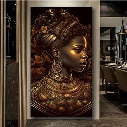 Beautiful African Black Gold Woman Diamond Painting New 2024 Embroidery Fantasy Lady Full Mosaic Handmade Products Home Decor