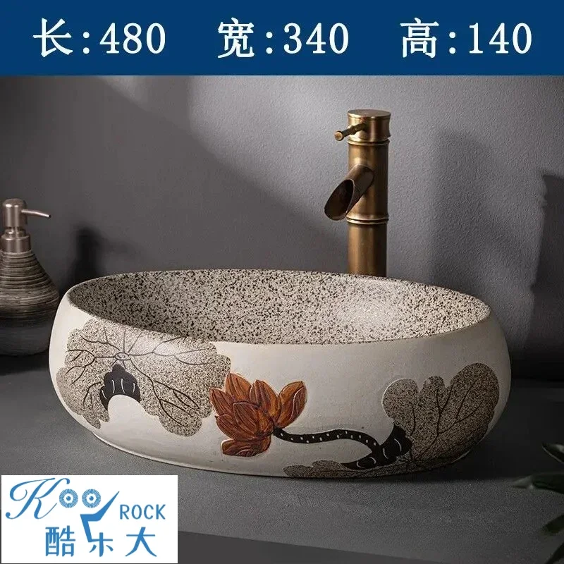 

48x36x15cm Sink Basin, Jing De Zhen Modern Style Bathroom Wash Basin for Washing Hands and Face Minimalist Design Customized