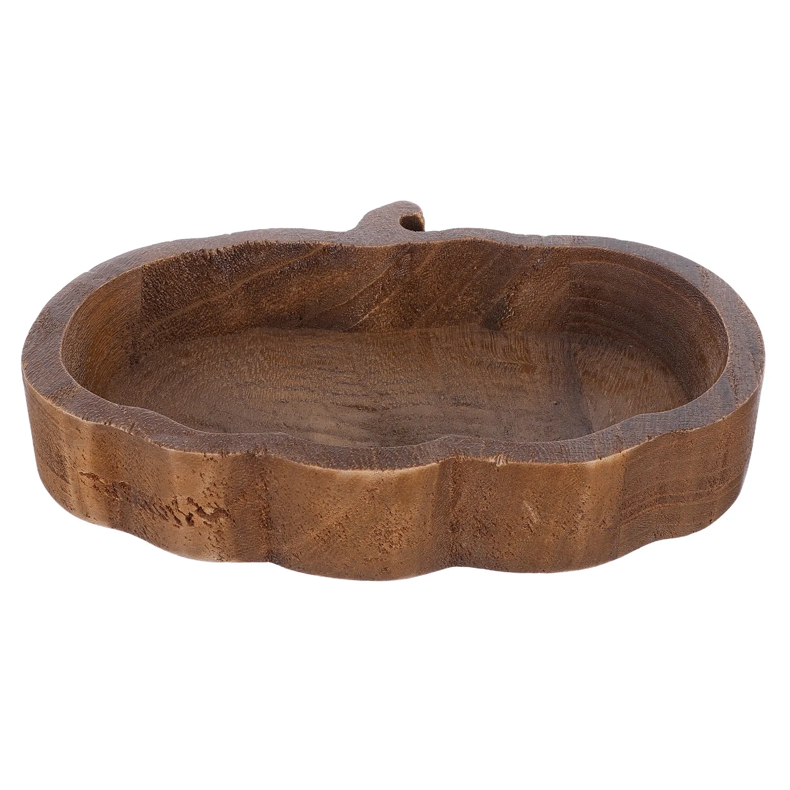Pumpkin Wooden Serving Tray Brown Rustic Autumn Fall Salad Fruit Bowl Charcuterie Cheese Platter Candy Dessert Snack Dish