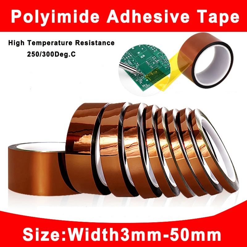 Cinta Kapton de 3-50mm, cinta adhesiva aislante de poliimida, loteптоновы©, cinta térmica para protección de tablero