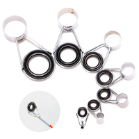 7Pcs Mixed Size Telescopic Fishing Rod Guides Top Ring Set Raft Fishing Repair Accessories