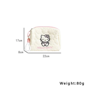 مرحبا كيتي Kawaii حقيبة تخزين الكرتون ، مربع ، سعة كبيرة ، لحن كورومي ، حقيبة مكياج فتاة لطيفة ، حقيبة تخزين السفر ، هدايا أفضل 12 حقيبة سفر مبيعا 8 كجم - رقم 12