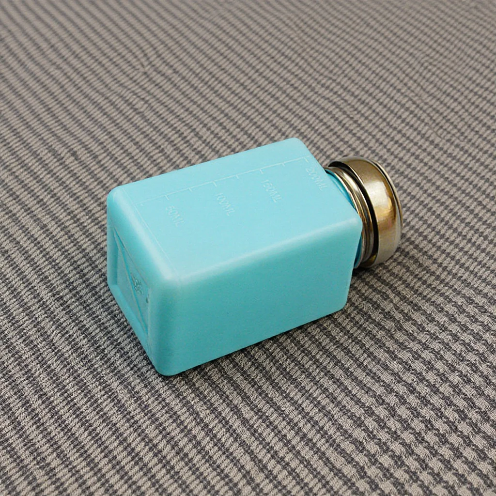 Bouteille d'alcool antistatique de 200Ml, corps métallique facile à nettoyer avec couvercle pour démaquillant, traitement des ongles, pompe de stockage de liquide