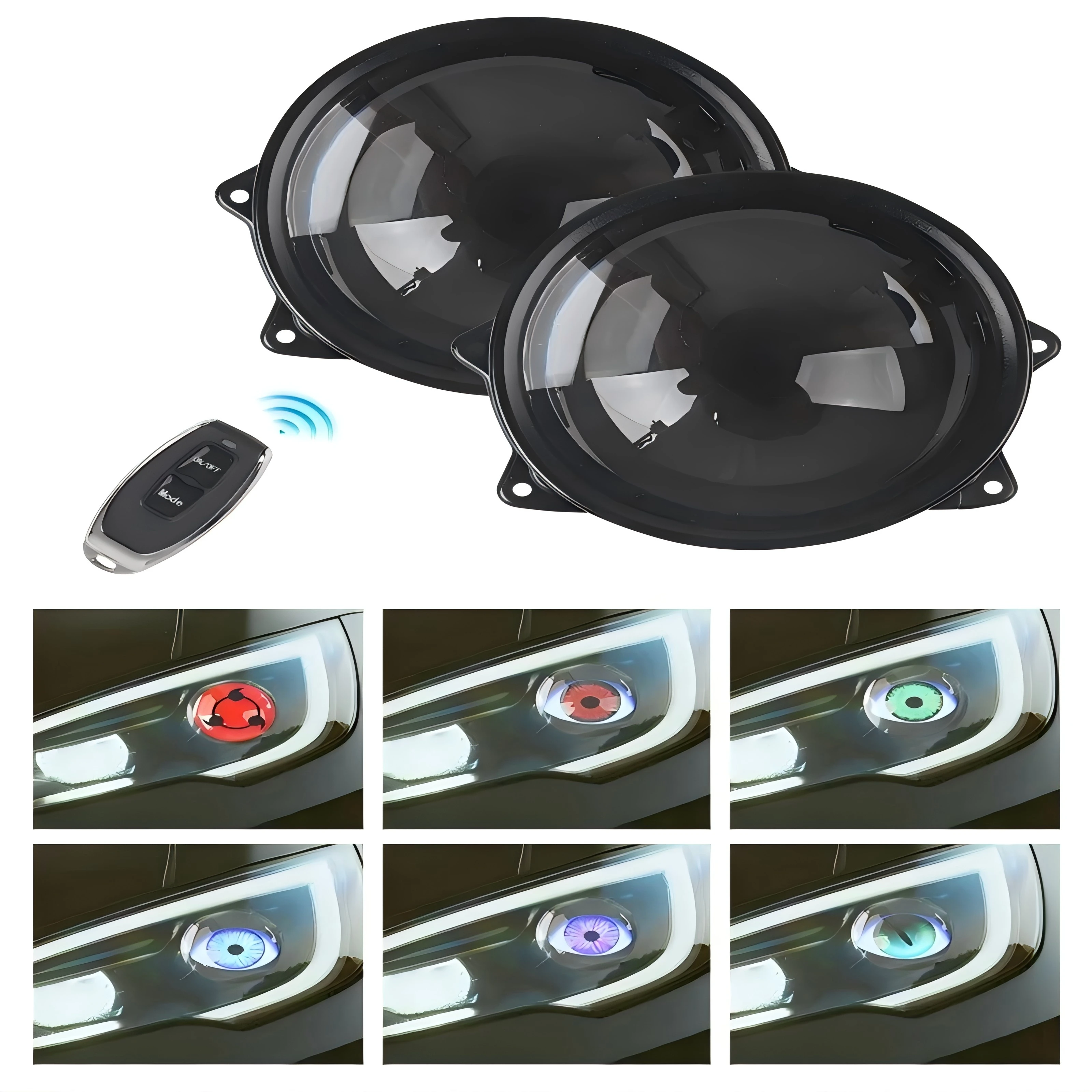 Popular car LED devil eye headlight 1.5W modified lens dynamic devil eye eye light 12-36V