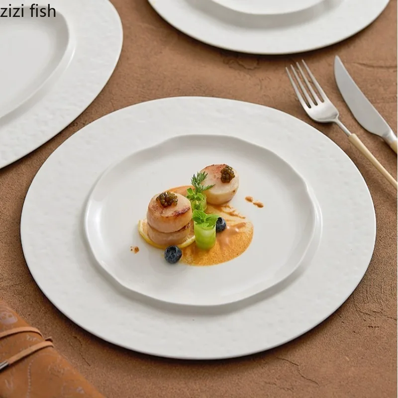 

Керамическая тарелка для стейка, белая обеденная тарелка, поднос для женских сашими, тарелка для пасты, тарелки для рыбы, десертная тарелка, тарелка для фруктов, салатница, поднос