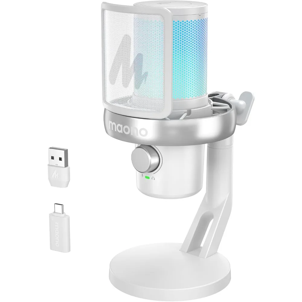 Wireless Gaming Microphone with AI Voice Change and RGB