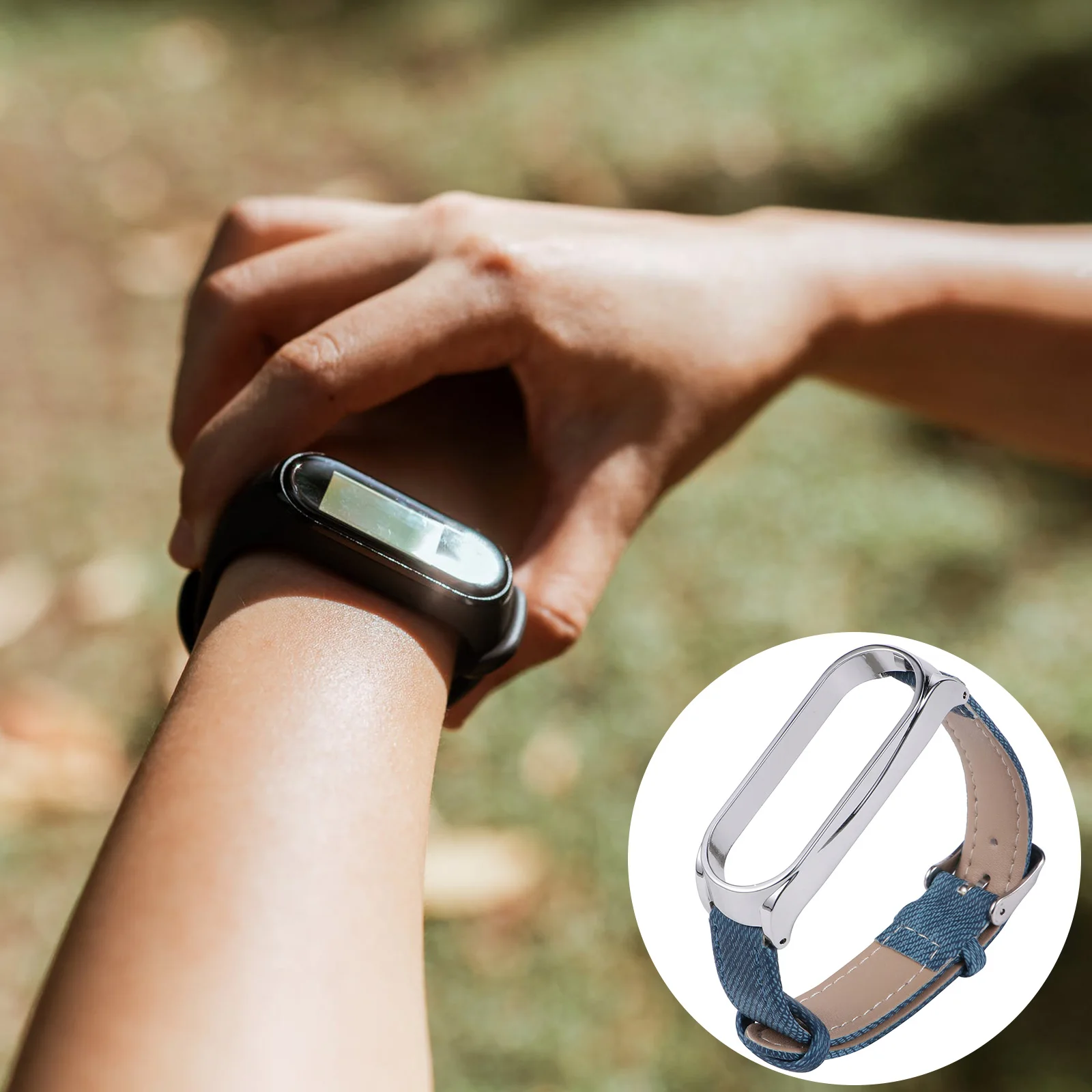

Blue Denim Wristband Watch Straps for Men Adjustable Watchband Fit Smartwatch Correa Compatible High Quality Man