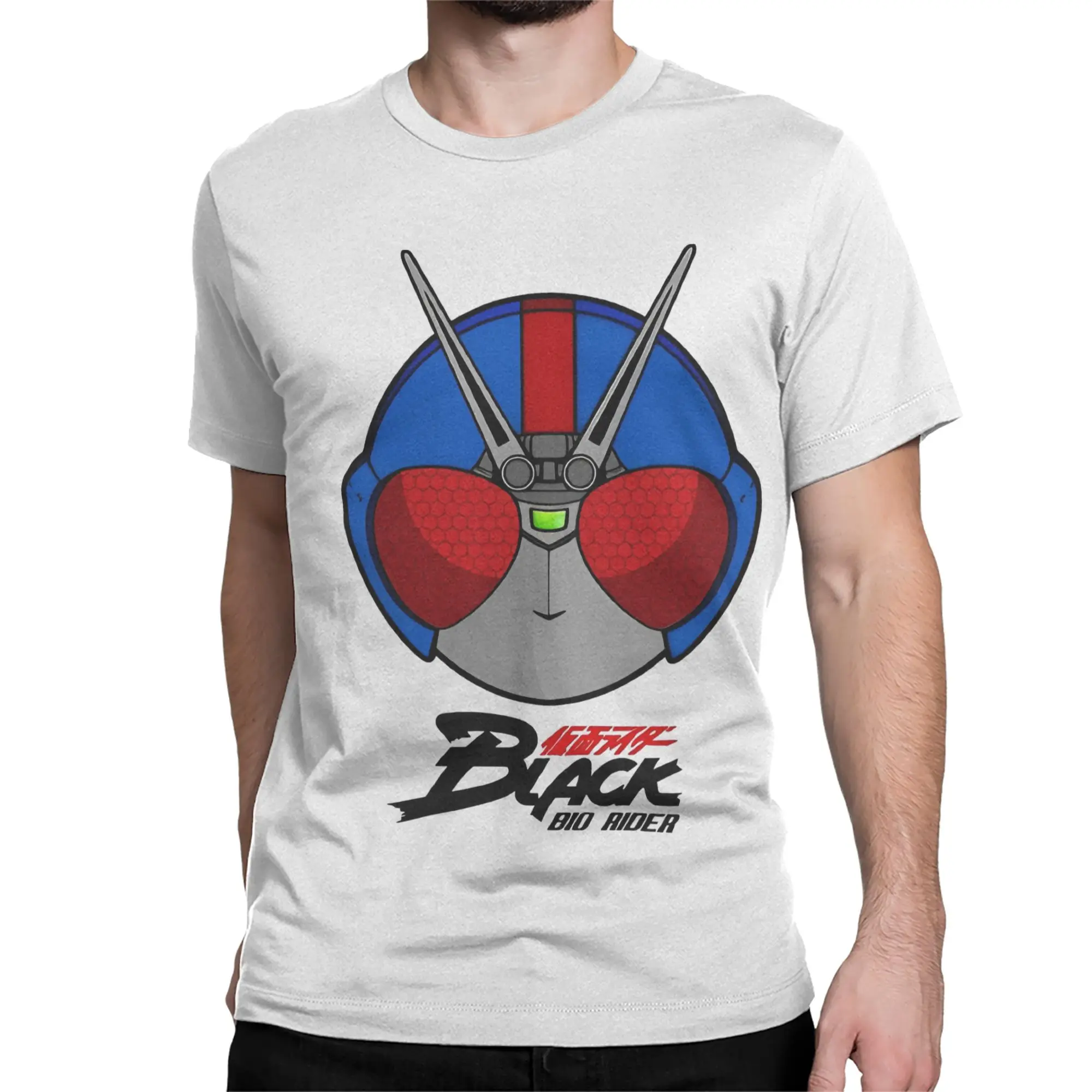 Vintage Kamen Rider Black Bio Rider T-Shirts for Men Women 100% Cotton T Shirt  Short Sleeve Tee Shirt Birthday Present Clothing