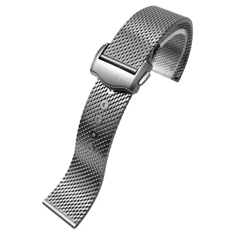 

20mm Quality Steel Braided Watchband Replacement For Omega 007 James Bond Watch Strap Deployment Buckle