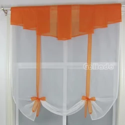 Pleated Tulle Window Curtain, Sheer Wave Blinds, Valance Design, clashing colors, Balcony, Kitchen