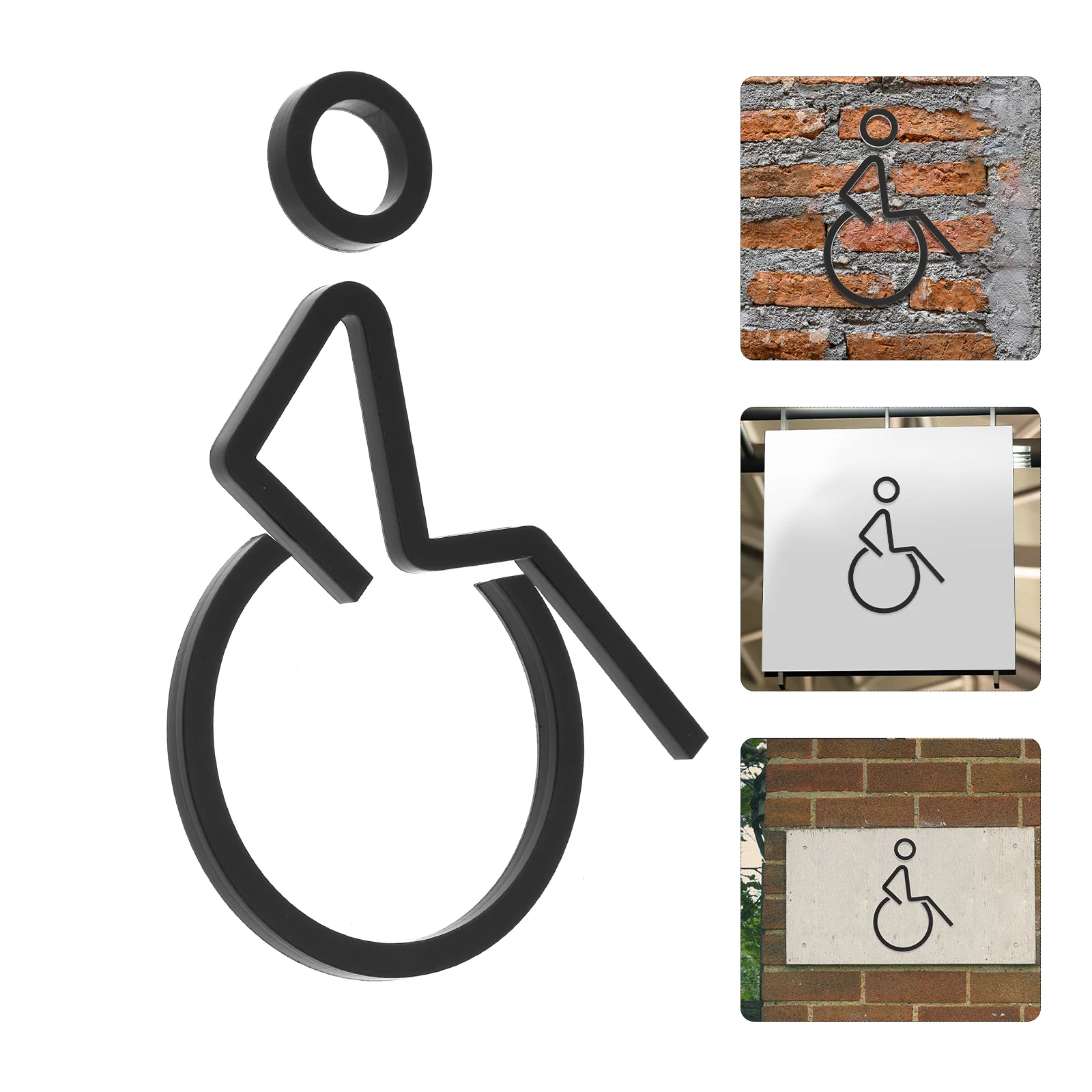 Sign Bathroom Signage Car Disabled Wheelchair Symbol Wall Sticker for Toilet Miss