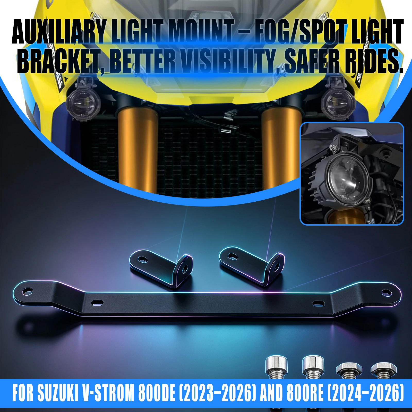 For Suzuki V-Strom 800DE 800RE 2024-2026 Motorcycle LED Driving Lights Auxiliary Spot Light Bracket Fog Lamp Spotlight Supports