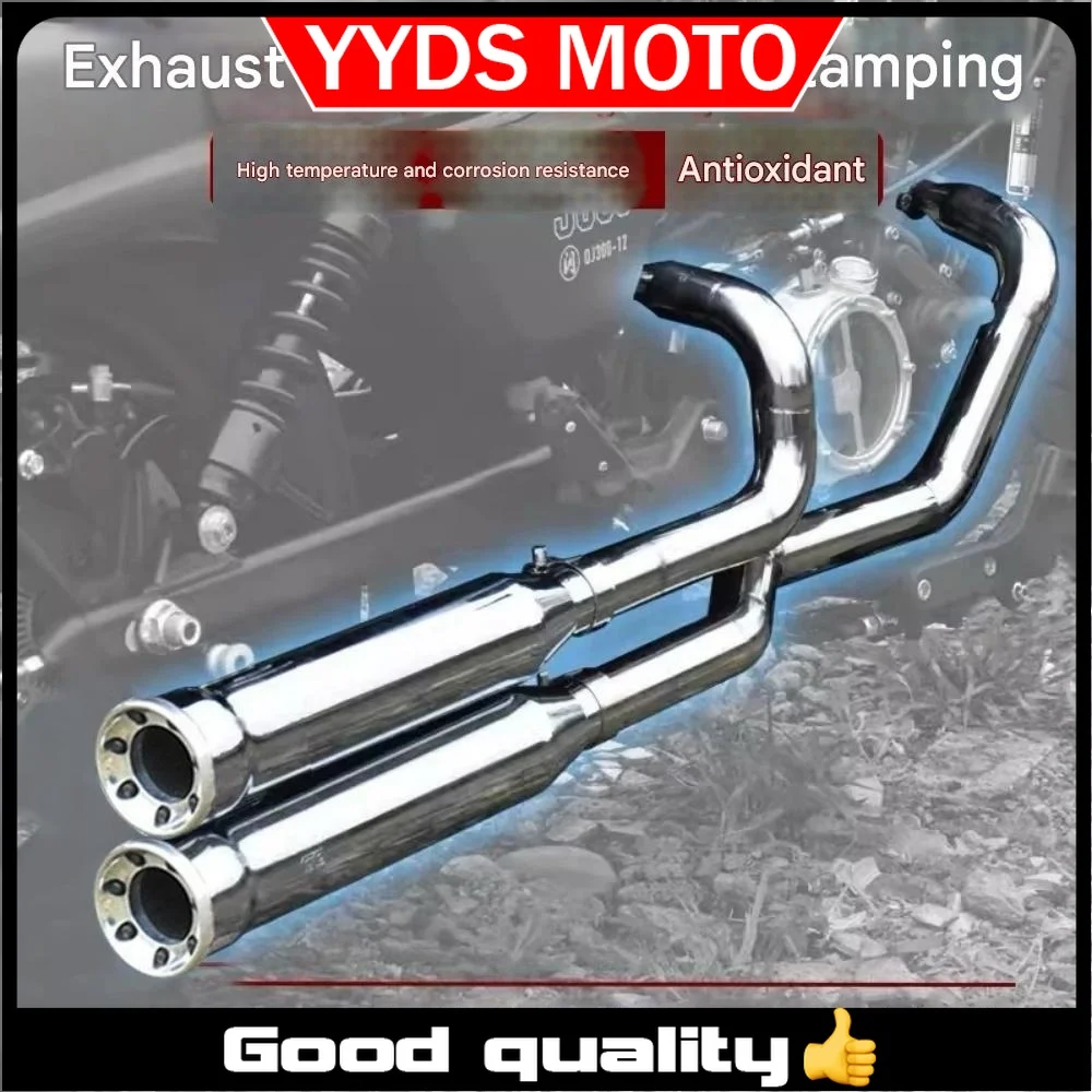 For BENDA Chinchilla 300 custom double outlet cobra exhaust pipe heavy bass thick horseshoe sound removable