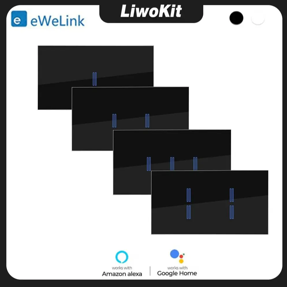 Liwo Ewelink Wifi Touch Switch Smart Light WiFi Smart Switch App Remote Control Need Neutral Wire For Alexa Google Home