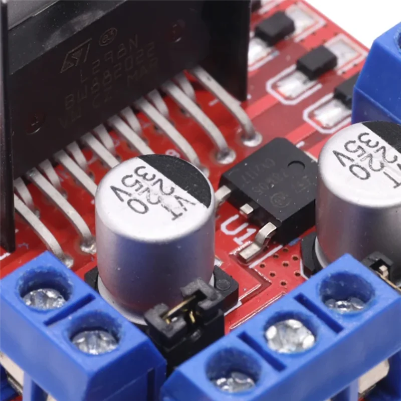 Módulo L298N Módulo de placa controladora de motor paso a paso de puente H dual 2A/25W, adecuado para robots y coches inteligentes