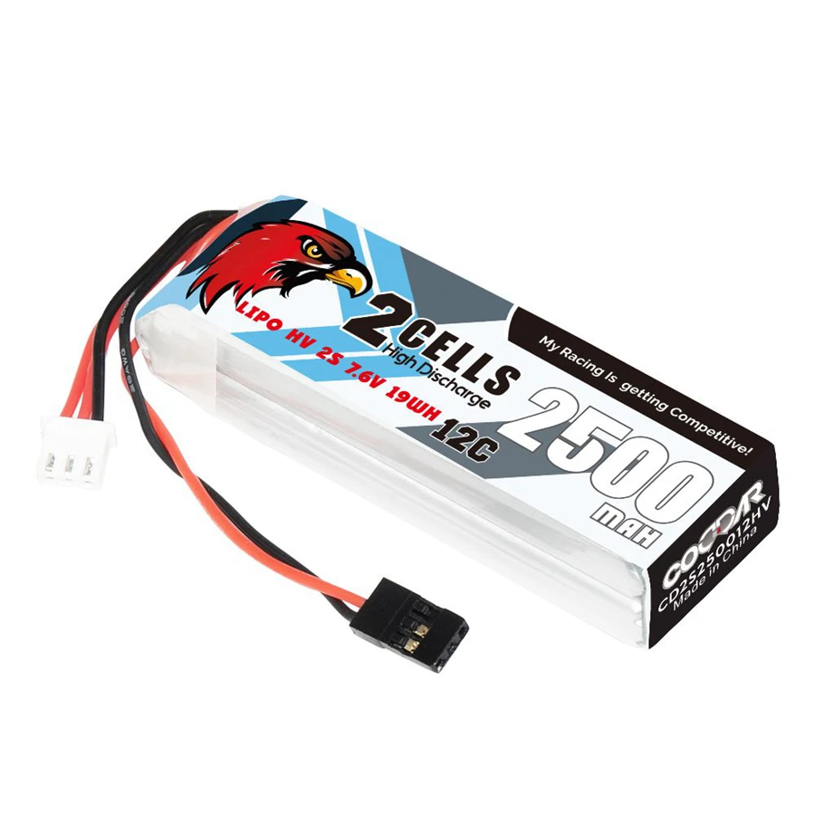 CD2S250012HV 2500MAH 2S 7.6V RC Model 1/8 Servo System Power Supply Receiver Rechargeable Lithium Battery Pack