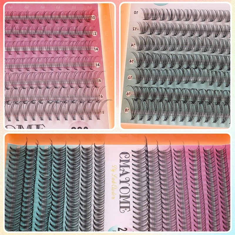 هزلية سباير رمش تمديد الطبيعية خفيفة الوزن مانغا الرموش الصناعية مسبقة الصنع المشجعين ريشة أنيمي جلدة لأدوات ماكياج