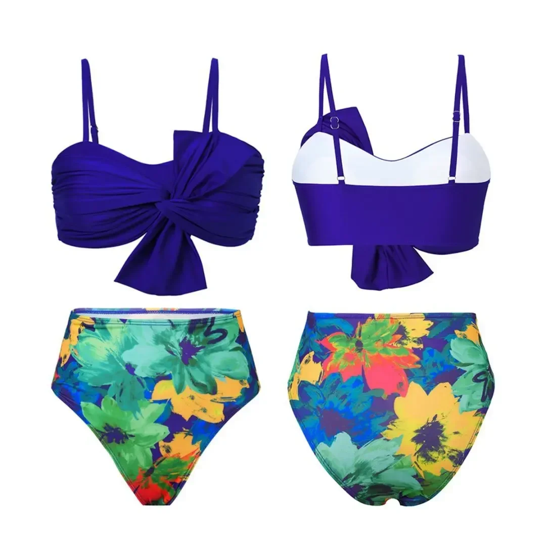 Costume da bagno bikini da donna sexy alla moda con nodo a farfalla, nuovo arrivo, costumi da bagno transfrontalieri, biancheria intima elegante