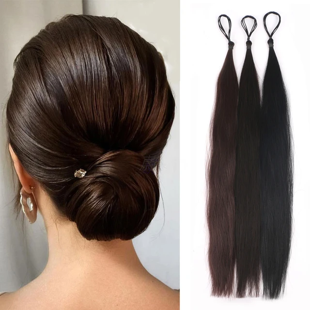 Samonakręcający się pakiet włosów syntetycznych, doczepiane chignon, doczepiane kucyk z kokiem, wysoka czaszka, dodatkowa torba na perukę