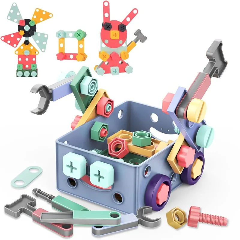 New Children's Educational DIY STEM Building Toy Kids Screw Nut Combination Disassembly Assembly Disassembly Building Block Toys