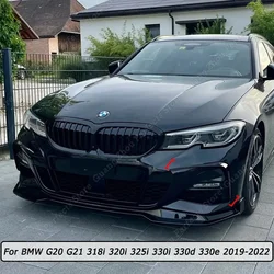 Car Front Side Bumper Fog Lamp Body Kit Tuning For BMW G20 G21 318i 320i 325i 330i 330d 330e 2019-2022 Gloss Black/Carbon Look