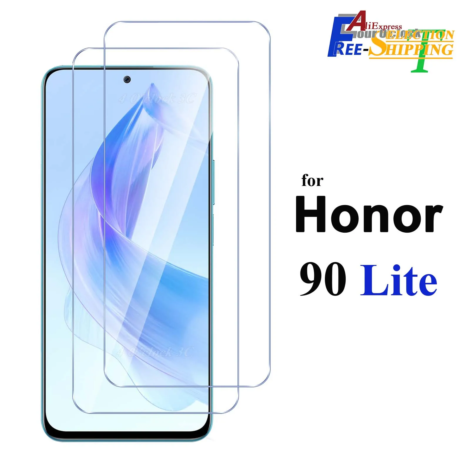 Для Honor 90 Lite 6,7-дюймовая защитная пленка для экрана из закаленного стекла, кристаллическая слюда 9H HD, прозрачная, против царапин, высокий алюминий