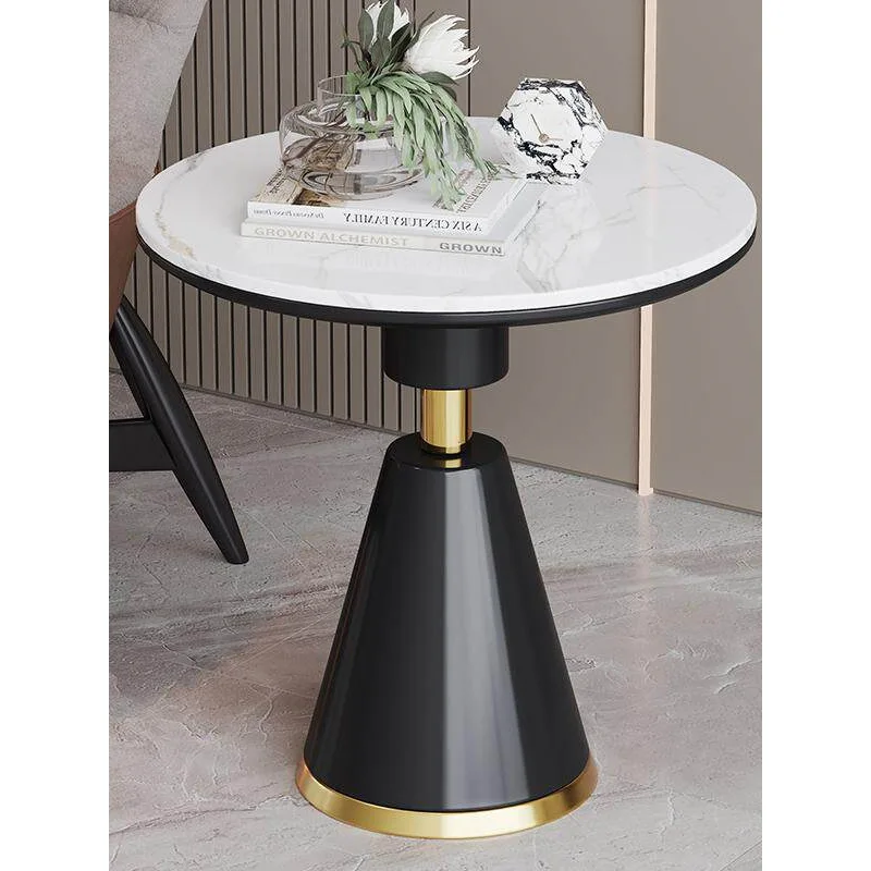 Modern simple sofa edge rock slab round table Italian light luxury negotiationtable Sales office High-end small roundtable