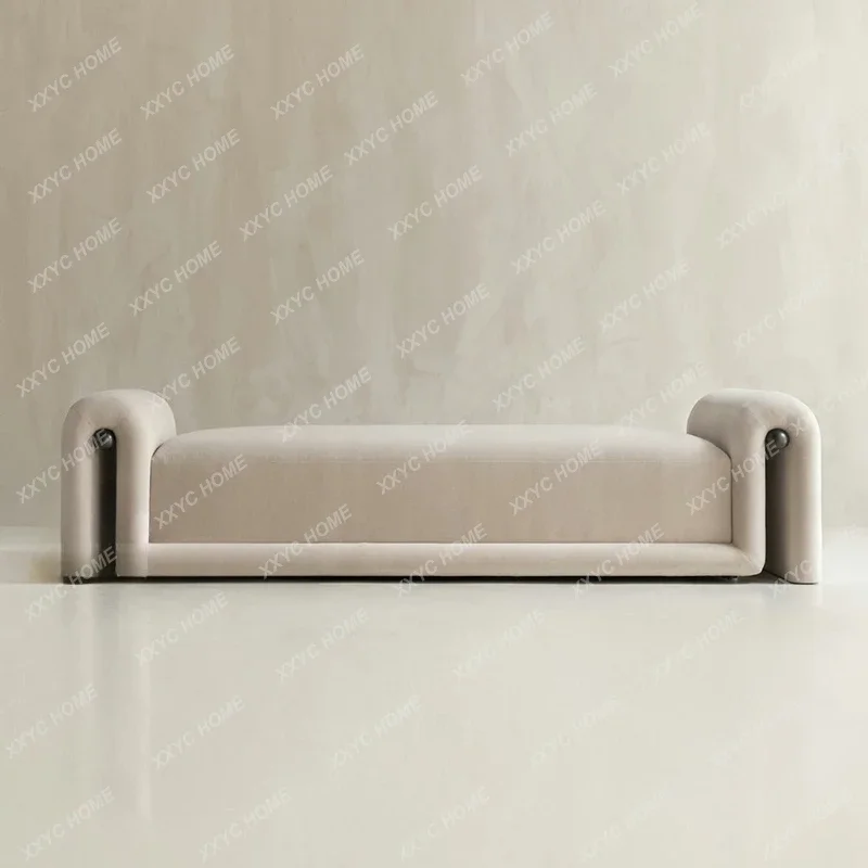 Minimalist living room sofa stool Cloakroom Fabric shoe changing stool