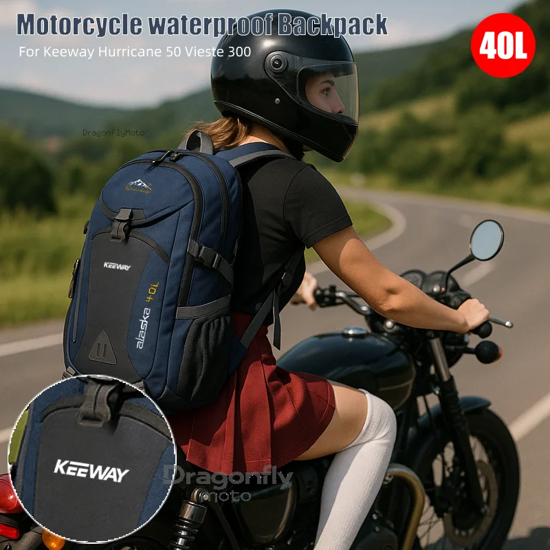 

Keeway Logo Waterproof Motorcycle Backpack Hiking Lightweight Trekking Fishing Duffel Bag For Keeway Hurricane 50 Vieste 300