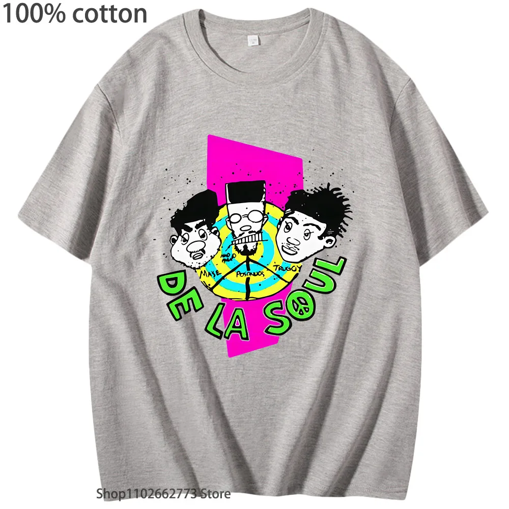 De la soul für Fans Grafik T-Shirts Männer/Frauen Kleidung High Street Kpop T-Shirt 100% Baumwolle T-Shirts Mode weibliche Tops O-Ausschnitt lässig