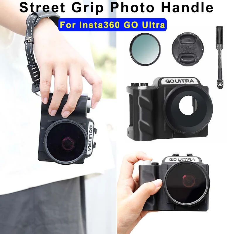 

Быстросъемная фоторучка для камеры Insta360 GO Ultra StreetGrip, держатель для видеоблога, УФ-фильтр, крышка Len, ручной аксессуар для фотосъемки