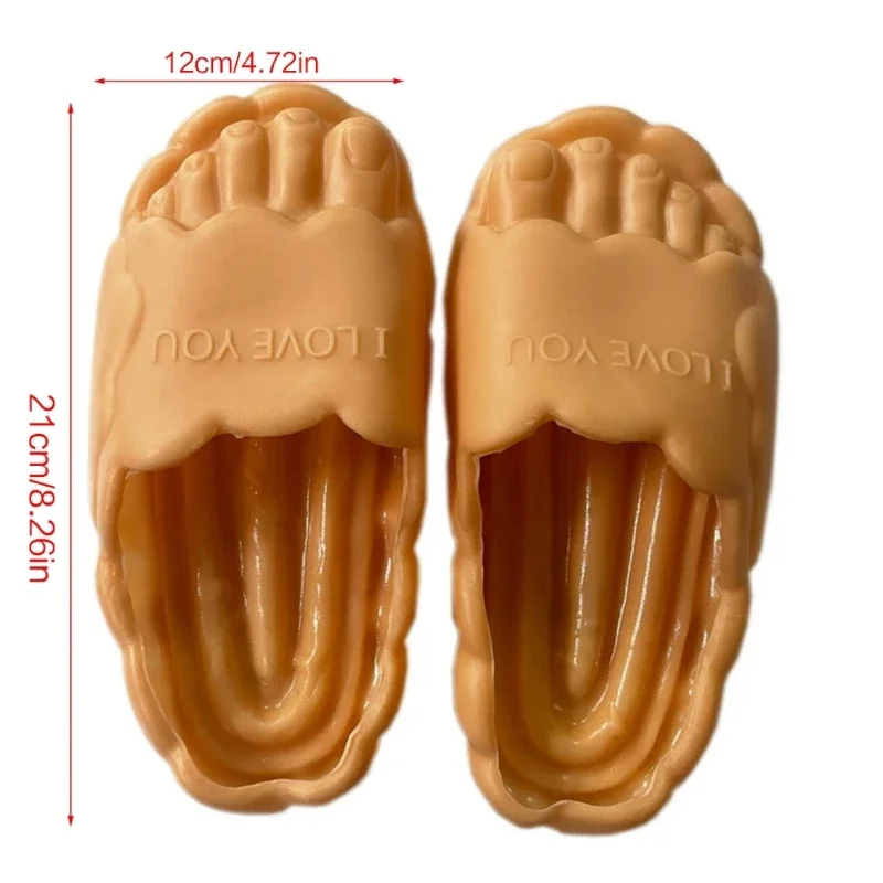 

Bare Feet Slippers Funny-Tricky-Toes Shoes Simulation Human Big-Feet Slippers for Halloween-Cosplay Parties R7RF