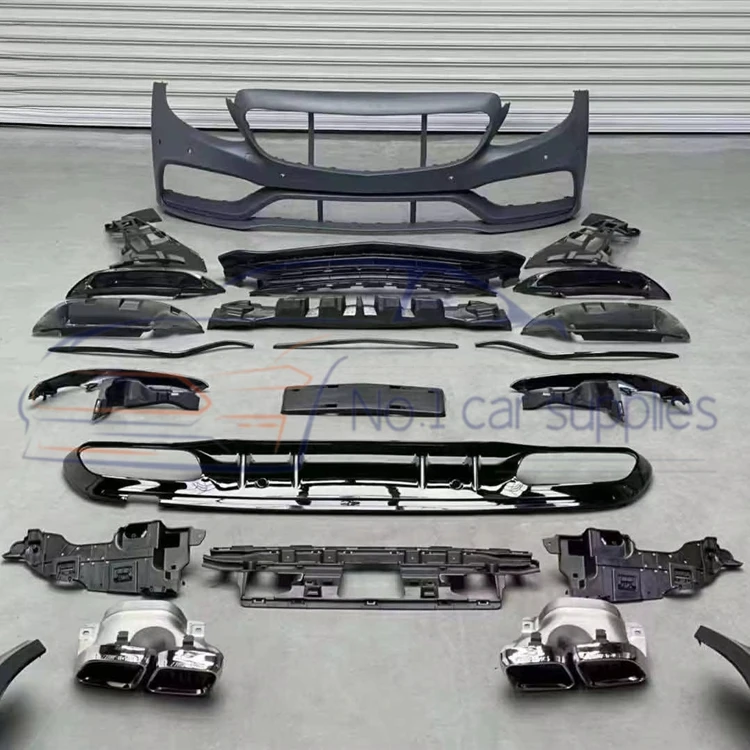 W205 Bodykit for W C C Class C180 C200 C260 C300 C250 Line Coupe Normal 2013+ to C63 Car Bumper